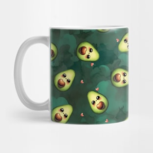 Kawaii Avocado on Green Mug